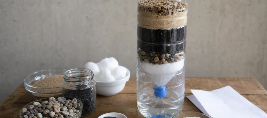 Materialien fuer schnelle und effektive Notfall-Wasserfilter zum Selbermachen