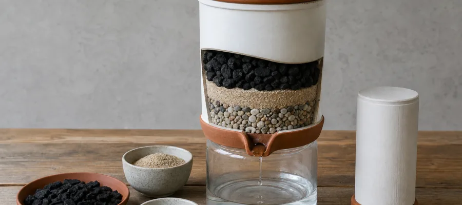 Anleitung fuer einen DIY Wasserfilter aus Keramik und Aktivkohle