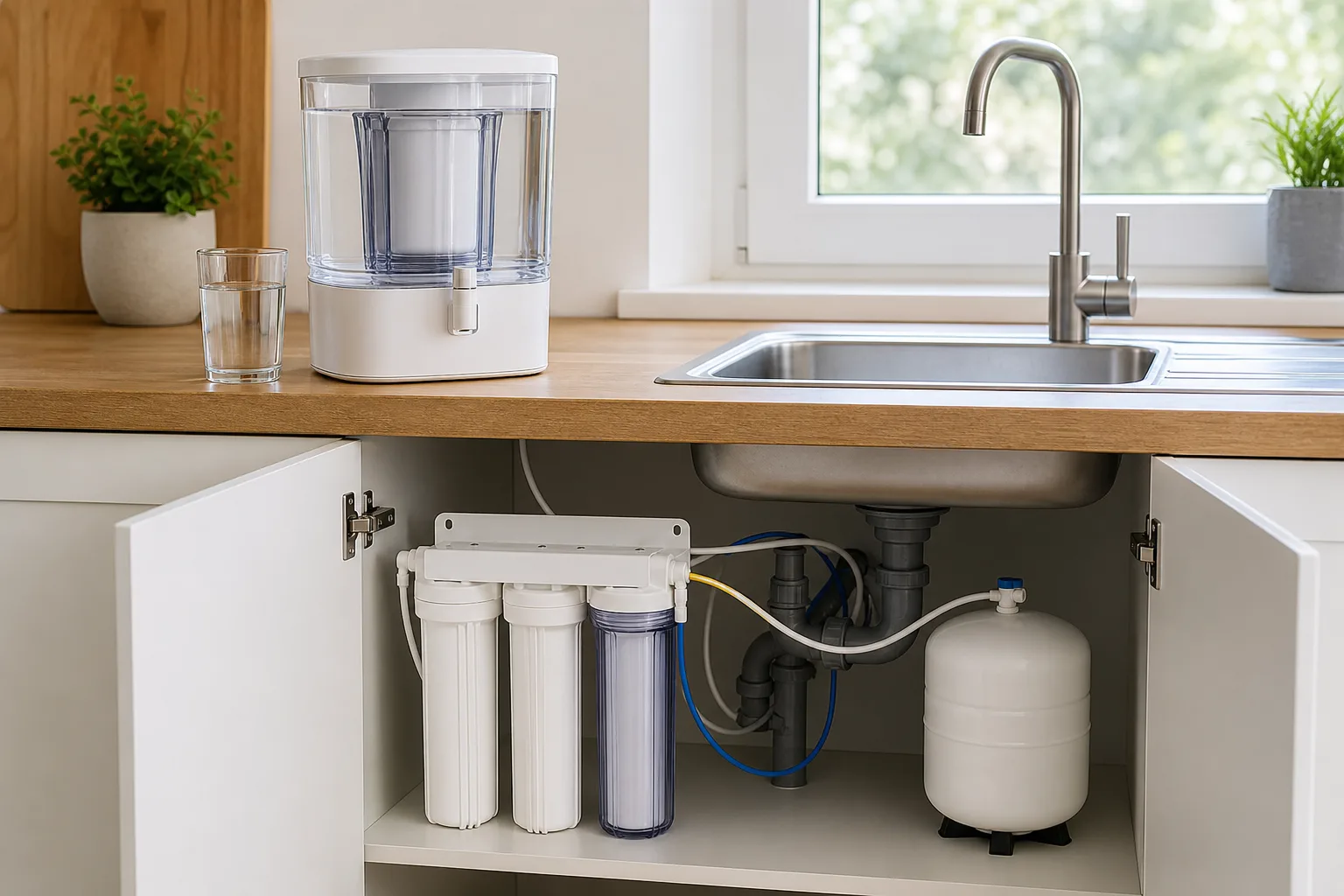 Wasserfilter fuer die Kueche: Tisch- und Untertischmodelle im Vergleich